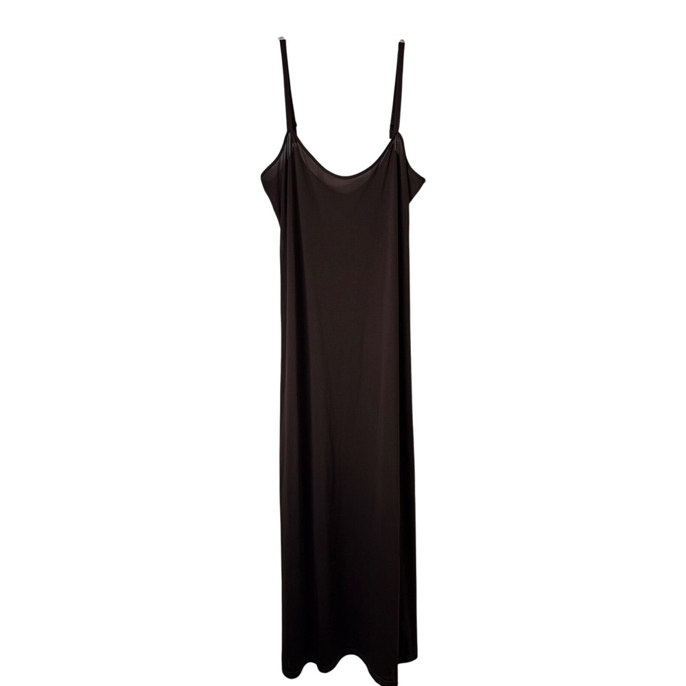 VTG Mel-Lin Black Nylon Full Slip/Midi Dress Size‎ 36